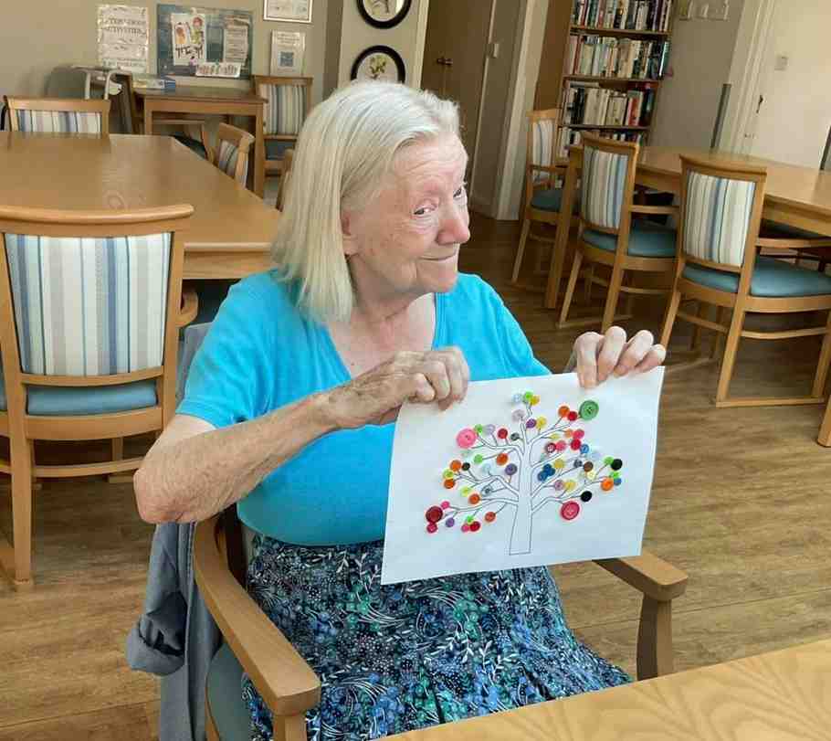 Arts and crafts activities at Swn-y-Gan care home Swansea