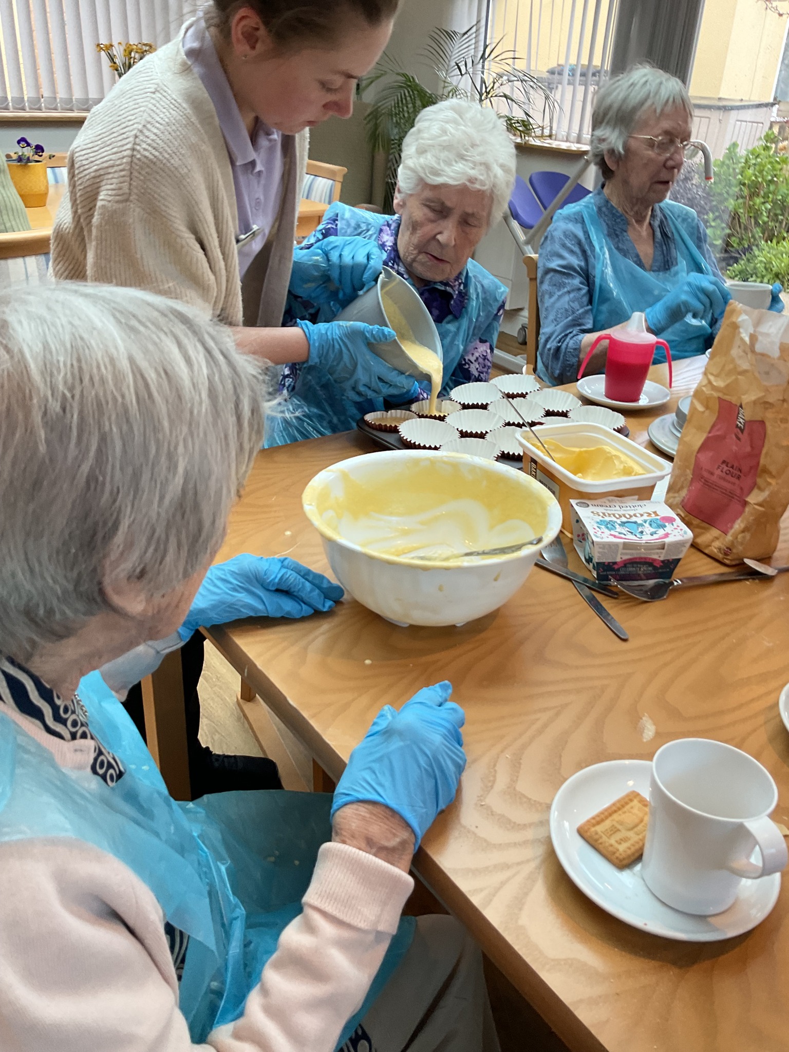 Baking activities at Swn-y-Gan residential care home Swansea