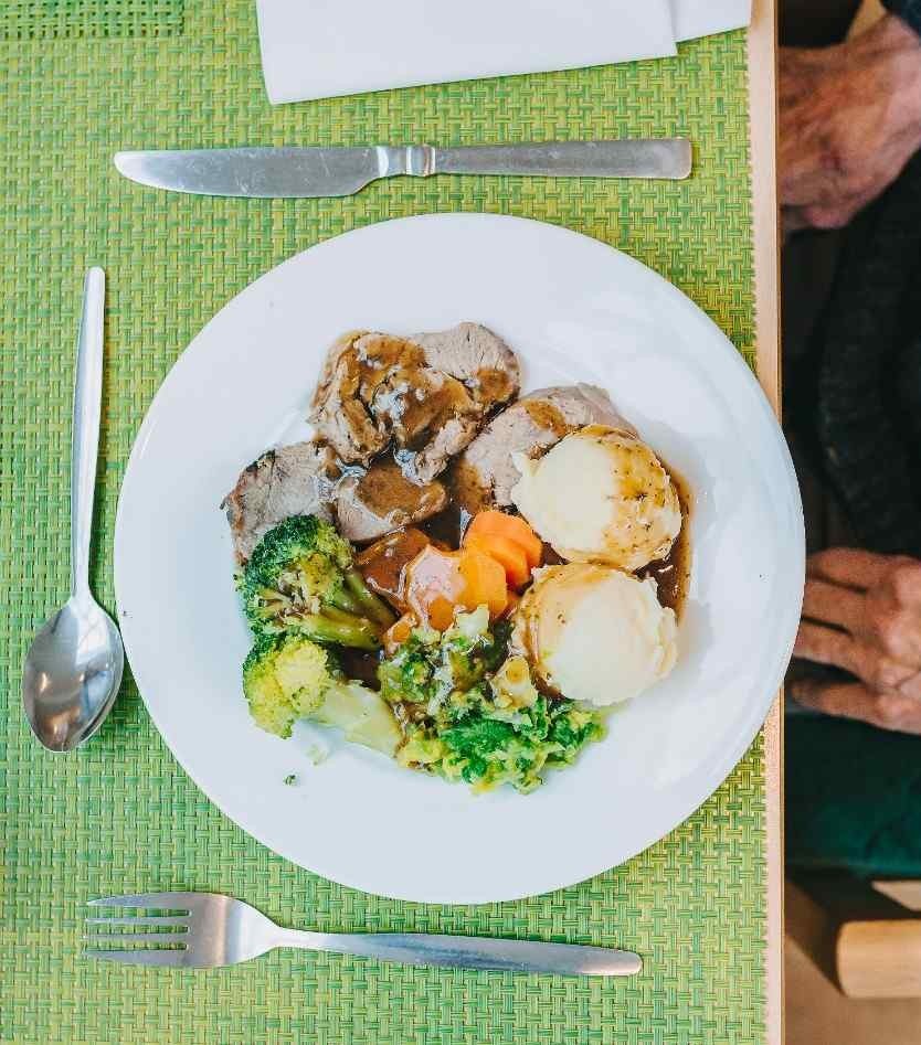 Home-cooked meals at Swn-y-Gan nursing home Swansea