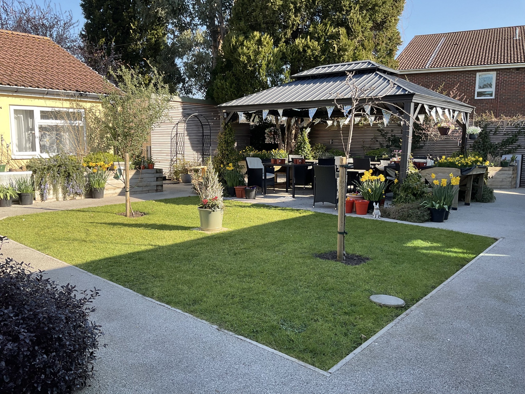 Dementia friendly garden at Swn-y-Gan nursing home Swansea
